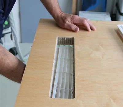 afgewerkte ventilatieroosteruitsparing