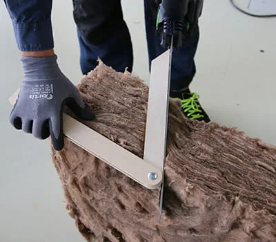 De schuine zaagsnede aanbrengen