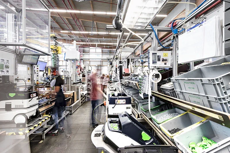 Productie van de mobiele stofzuigers van Festool