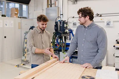 Ontwikkelingsingenieur Marco Haible en productmanager Jonas Wurster van Festool