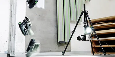 De accu-schuurmachines van Festool in het testlaboratorium