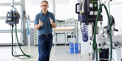 Testleider Gerhard Grebing van Festool