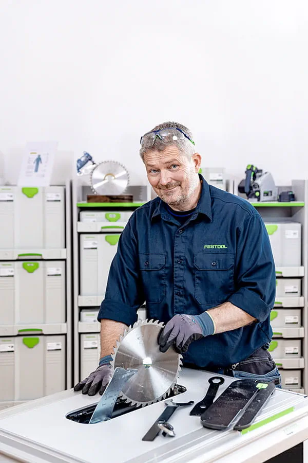 De Festool-tafelcirkelzaag TKS 80 met de SawStop-technologie