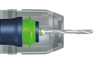 Rendering Centrotec-boorkop - het snelwisselsysteem is boor- en bithouder in één