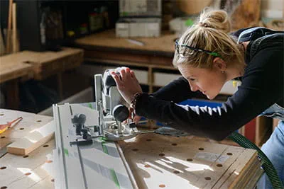 De Festool-schaafmachine in actie