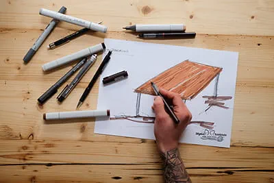 Eerste ontwerptekeningen voor het volgende project van Allgäuer Holzliebelei