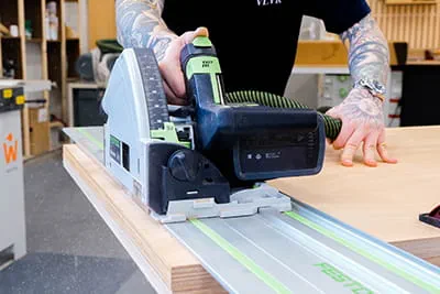 De nieuwe TSC 55 K van Festool aan het werk