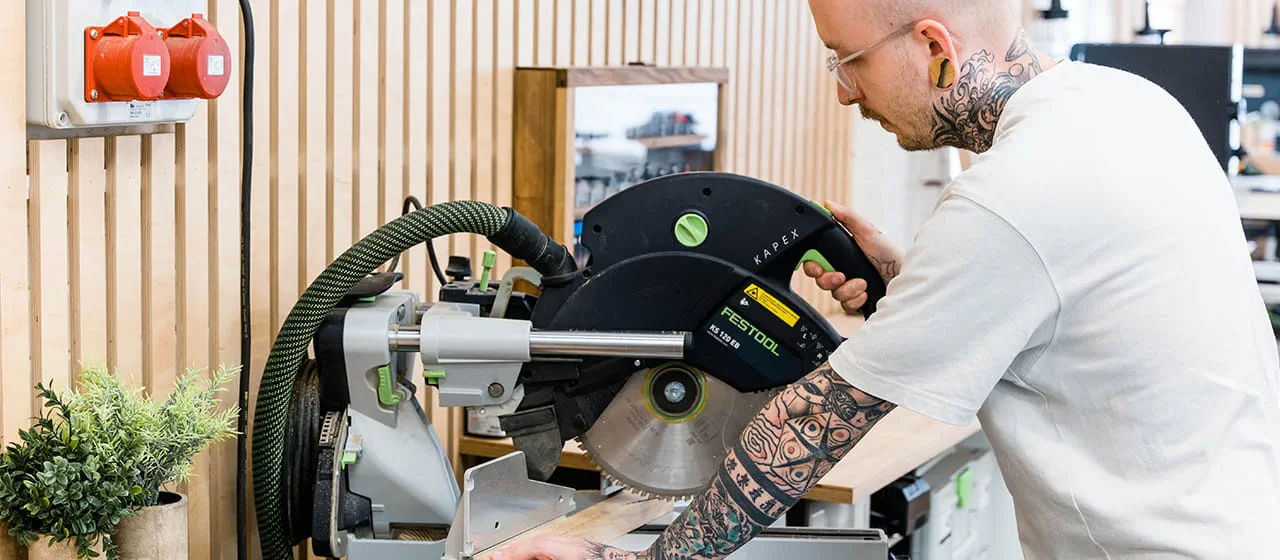 Jonas Winkler met de KS 120 EB van Festool