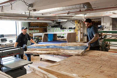 Voorbereiding van een 'River Table'